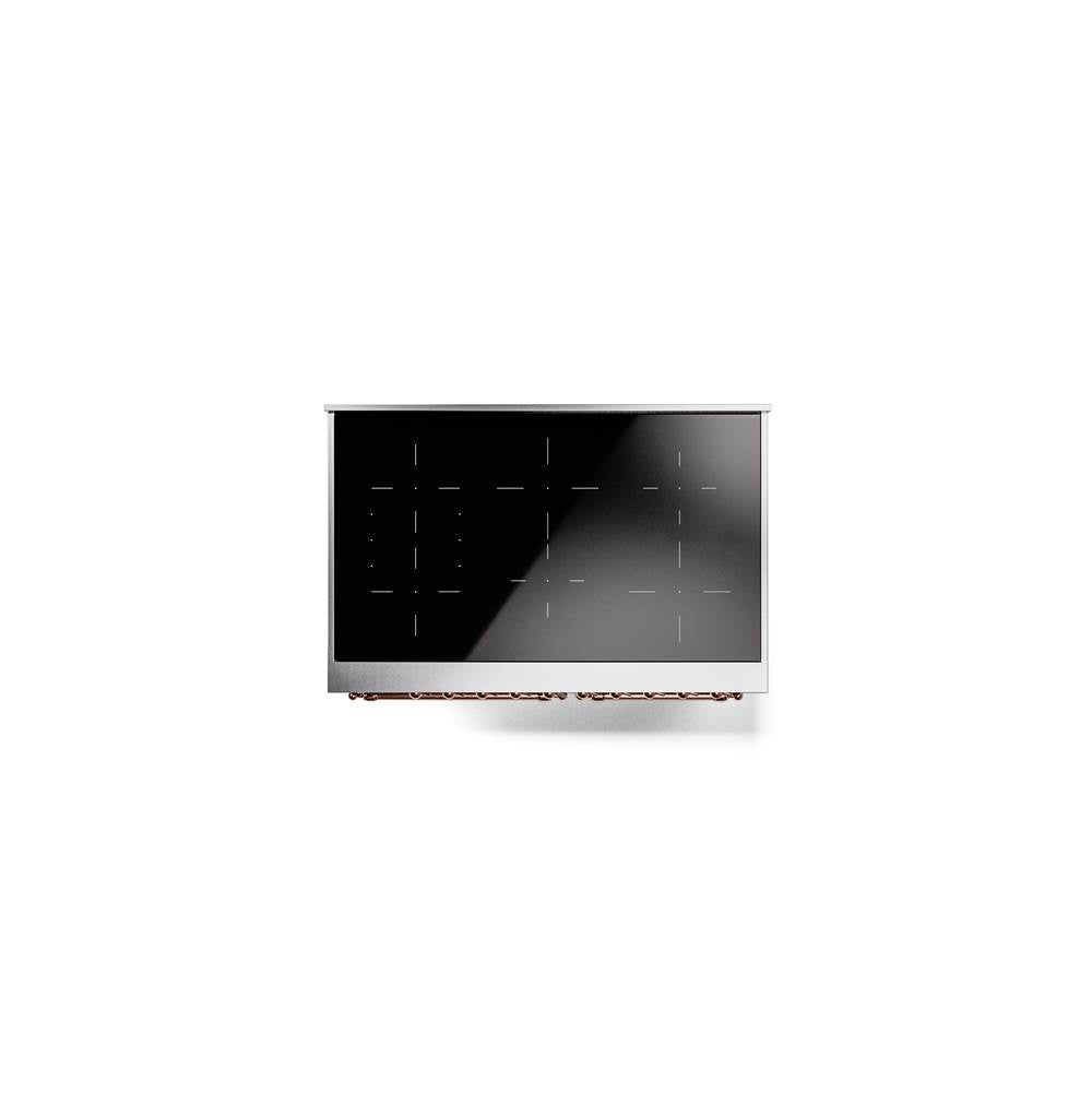 40'' Nostalgie II Series Freestanding Electric Induction Range - Double Oven - Emerald Green - Bronze trim