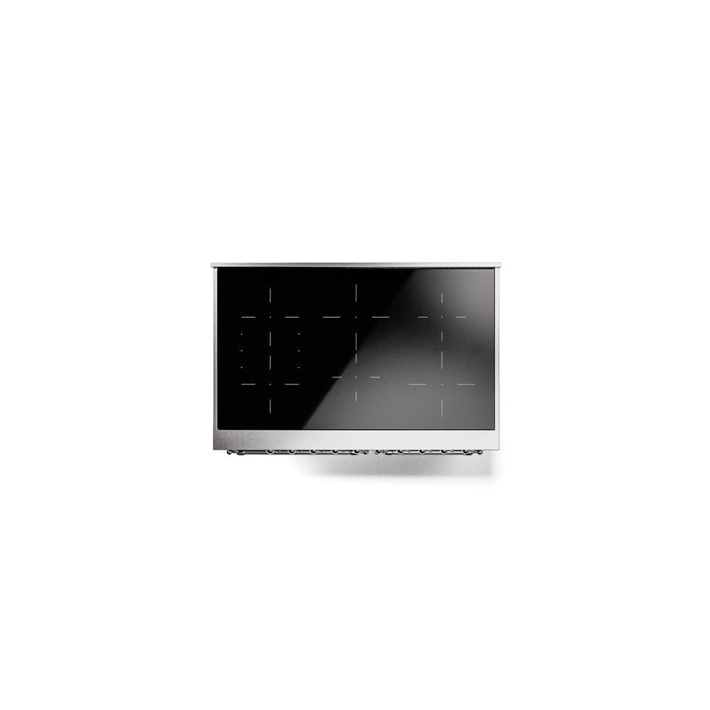 40'' Nostalgie II Series Freestanding Electric Induction Range - Double Oven - Midnight Blue - Bronze trim