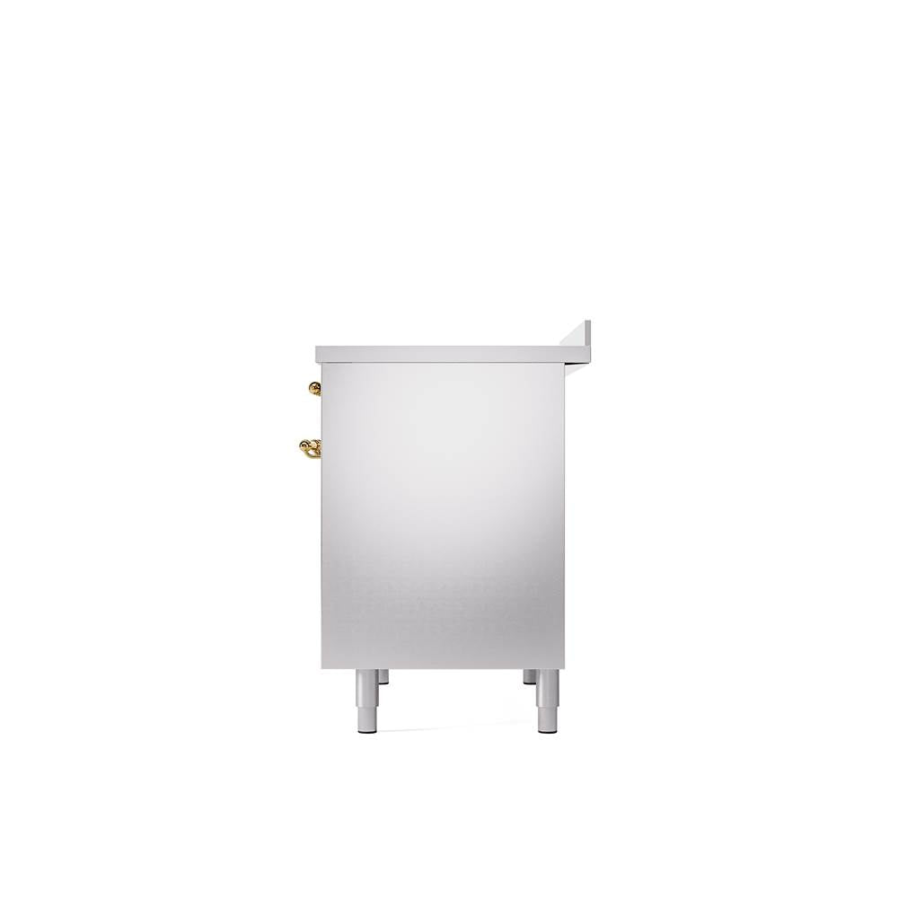 40'' Nostalgie II Series Freestanding Electric Induction Range - Double Oven - Stainless Steel - Bronze trim
