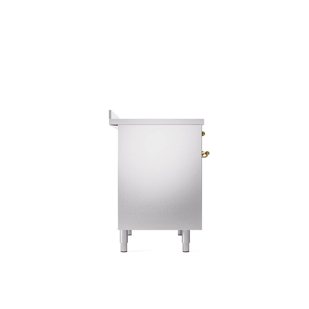 40'' Nostalgie II Series Freestanding Electric Induction Range - Double Oven - Stainless Steel - Bronze trim