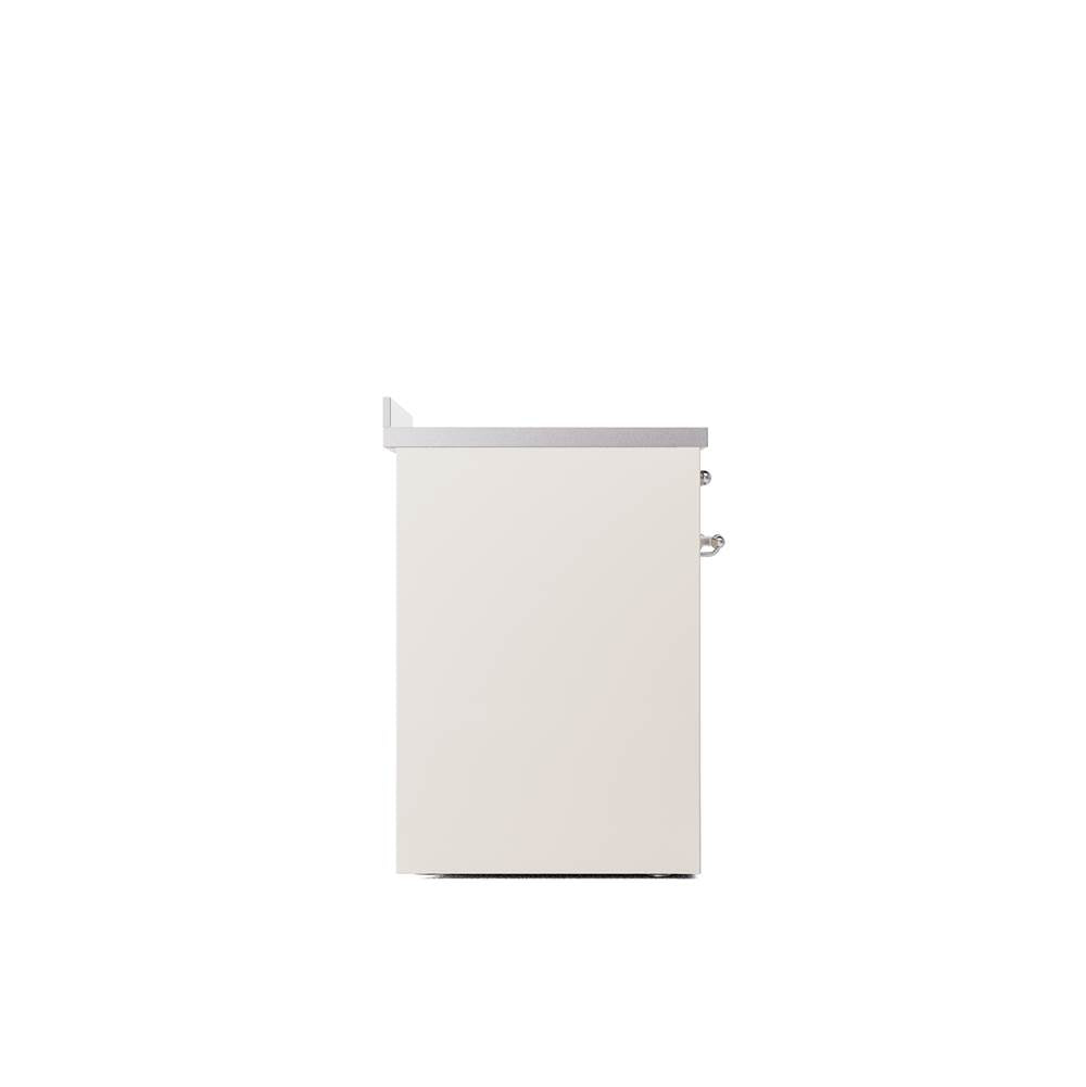 30'' Nostalgie II Series Freestanding Electric Induction Range - Antique White - Bronze trim