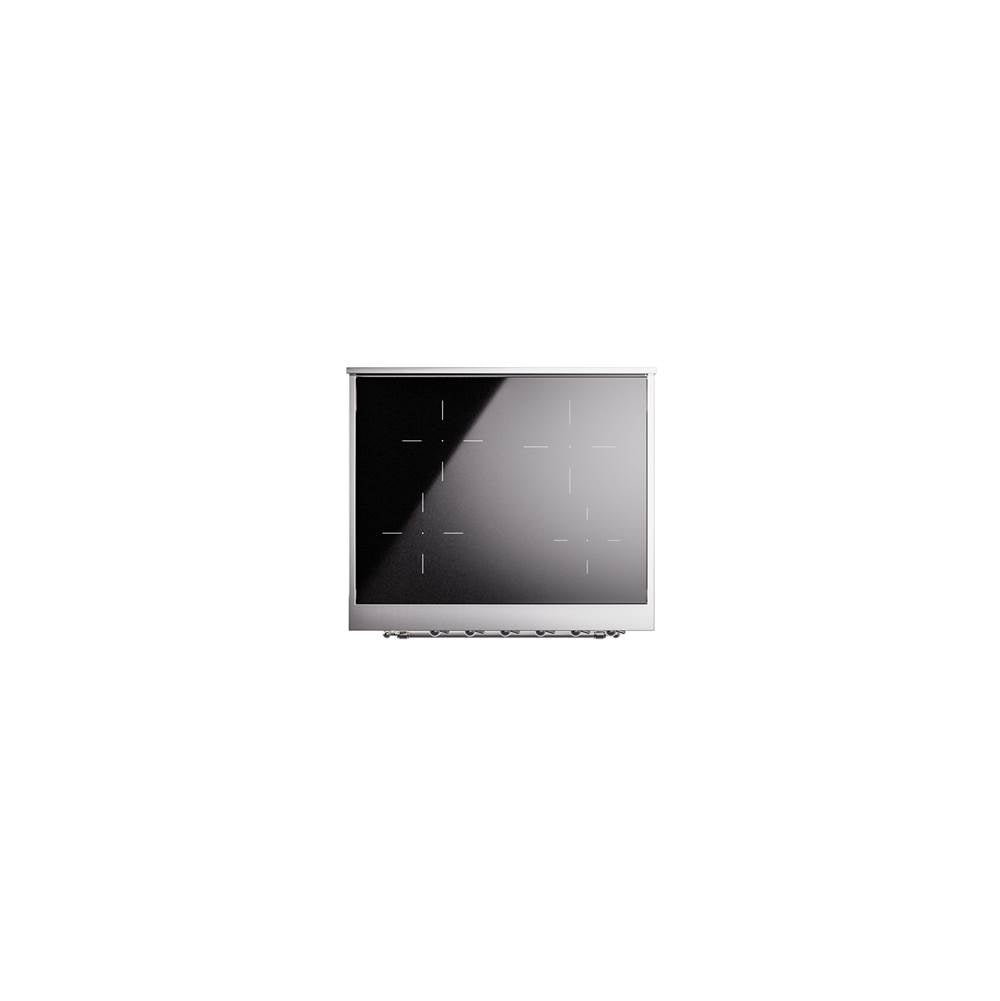 30'' Nostalgie II Series Freestanding Electric Induction Range - Antique White - Bronze trim