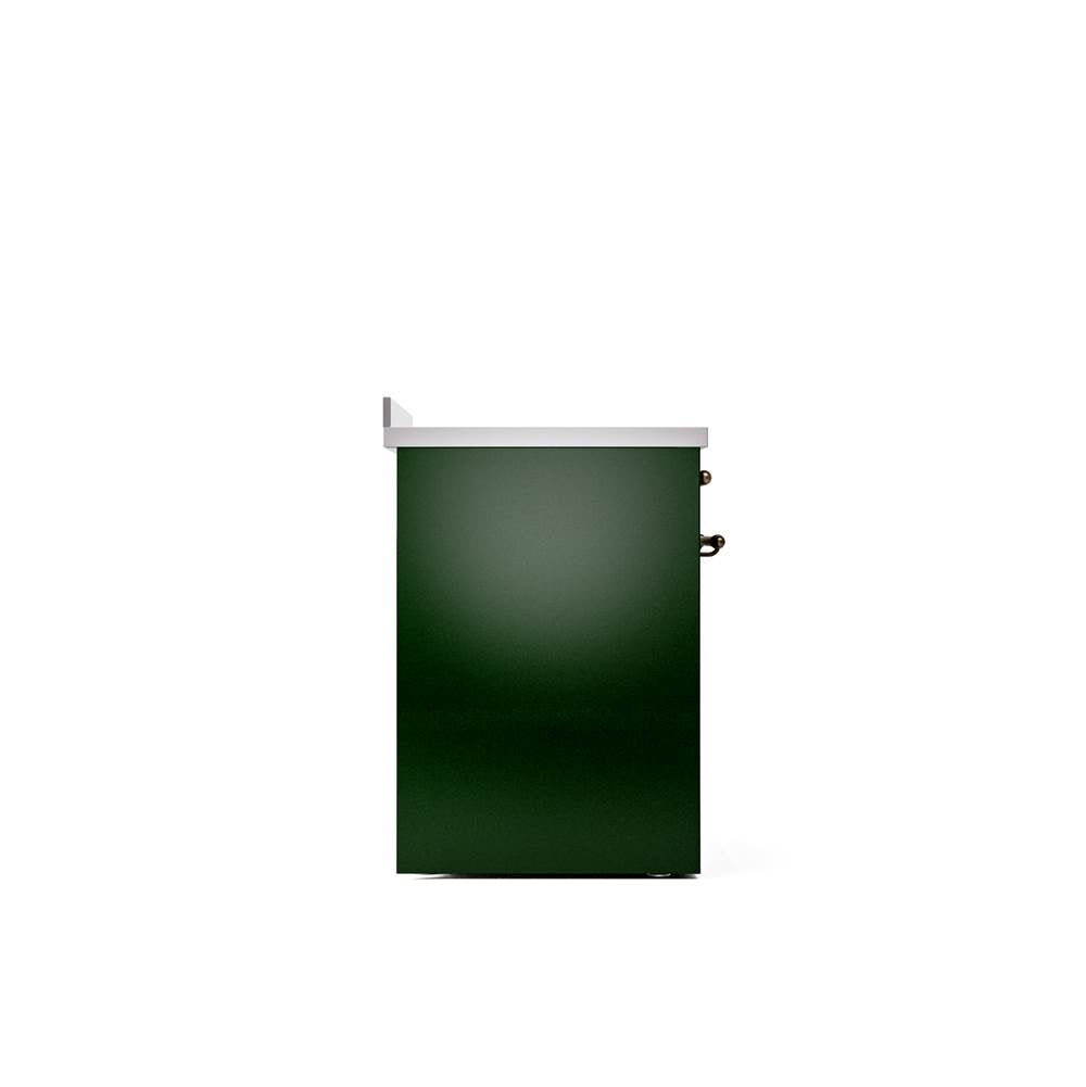 30'' Nostalgie II Series Freestanding Electric Induction Range - Emerald Green - Bronze trim