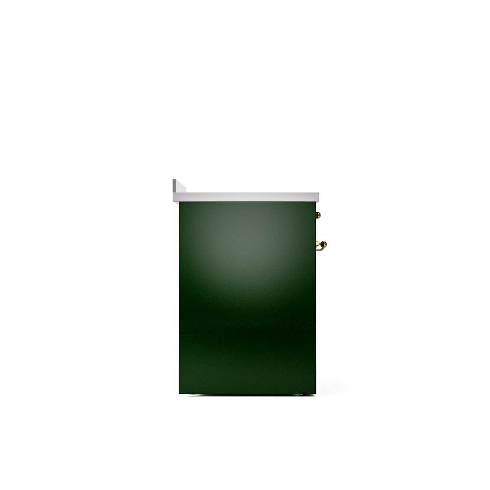 30'' Nostalgie II Series Freestanding Electric Induction Range - Emerald Green - Bronze trim