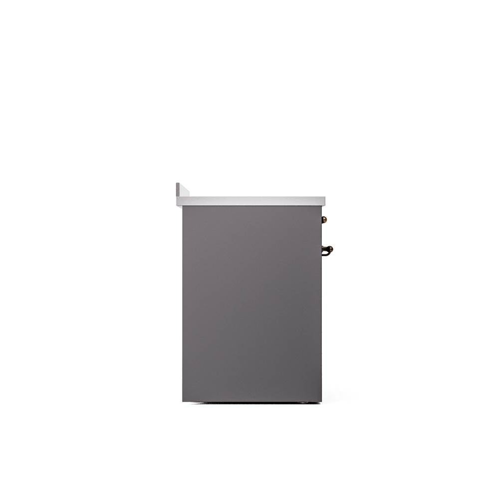 30'' Nostalgie II Series Freestanding Electric Induction Range - Matte Graphite - Bronze trim
