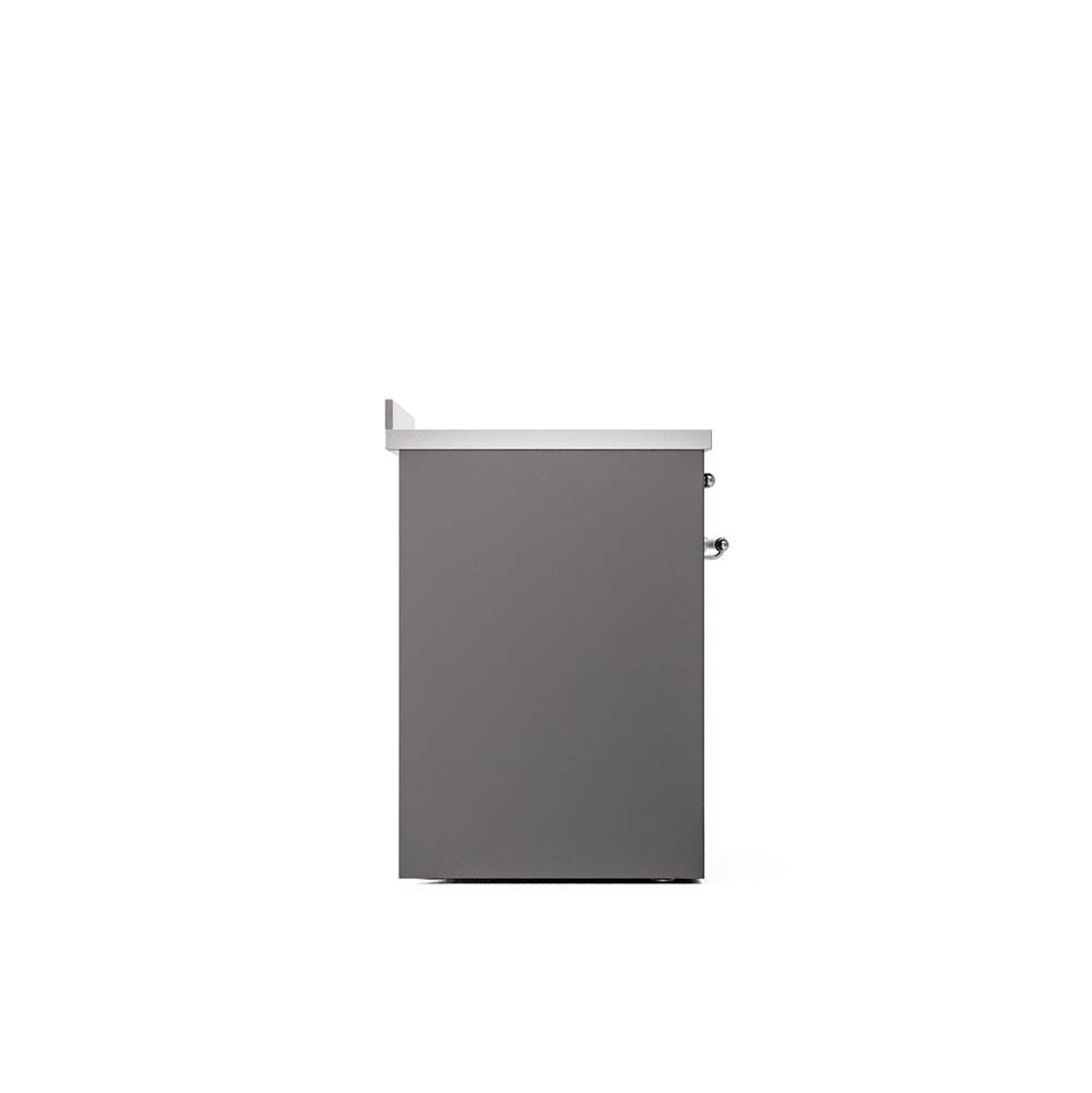 30'' Nostalgie II Series Freestanding Electric Induction Range - Matte Graphite - Bronze trim