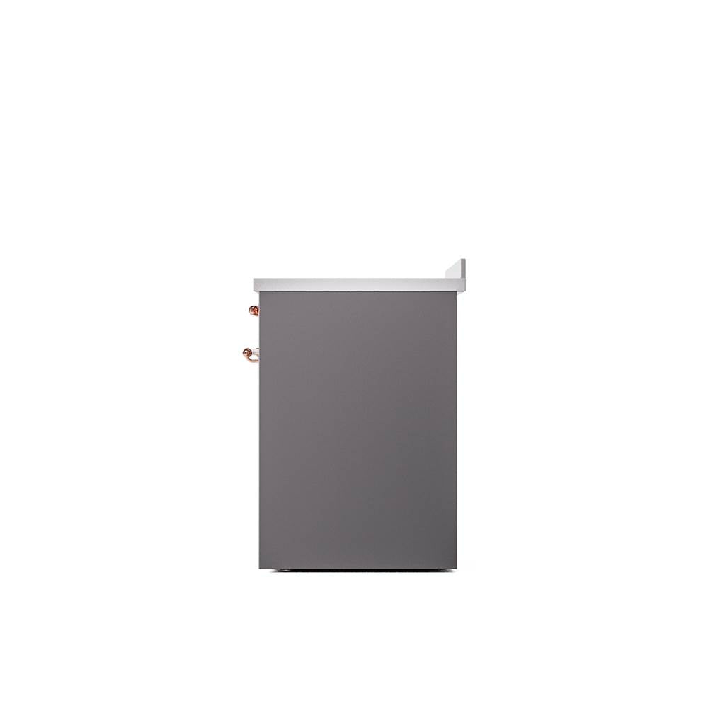 30'' Nostalgie II Series Freestanding Electric Induction Range - Matte Graphite - Bronze trim