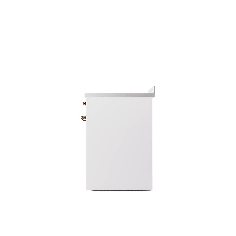 30'' Nostalgie II Series Freestanding Electric Induction Range - White - Bronze trim