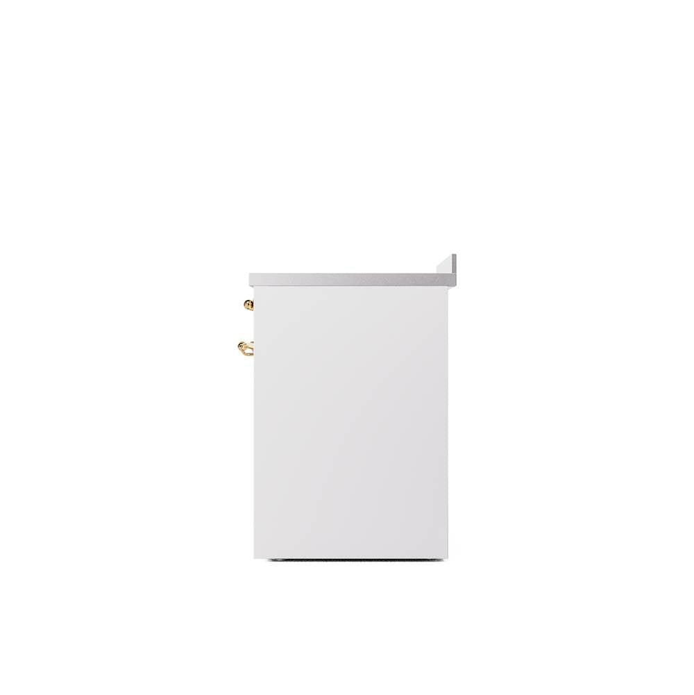 30'' Nostalgie II Series Freestanding Electric Induction Range - White - Bronze trim
