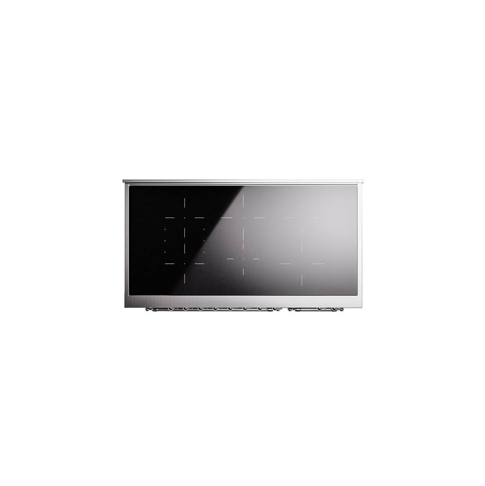 48'' Nostalgie II Series Freestanding Electric Induction Range - Double Oven - Glossy Black - Bronze trim