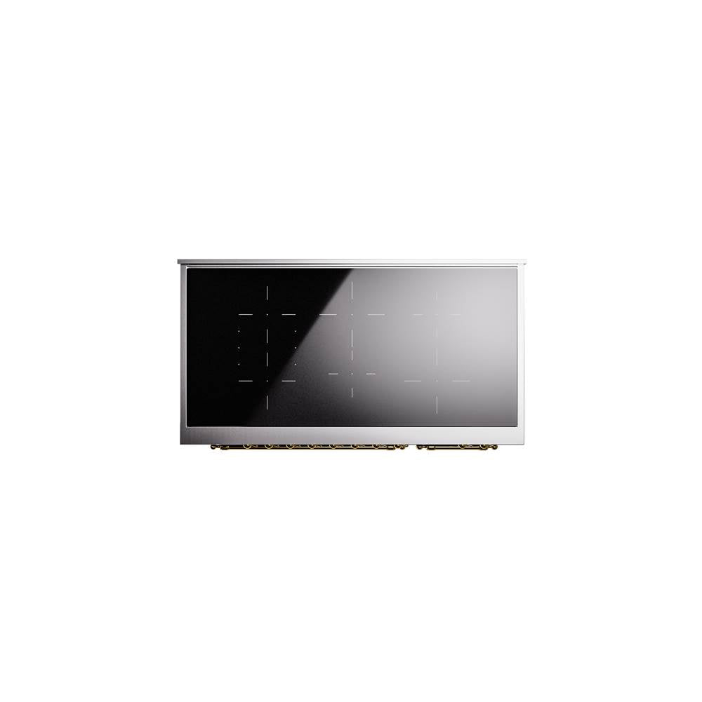 48'' Nostalgie II Series Freestanding Electric Induction Range - Double Oven - Burgundy - Bronze trim