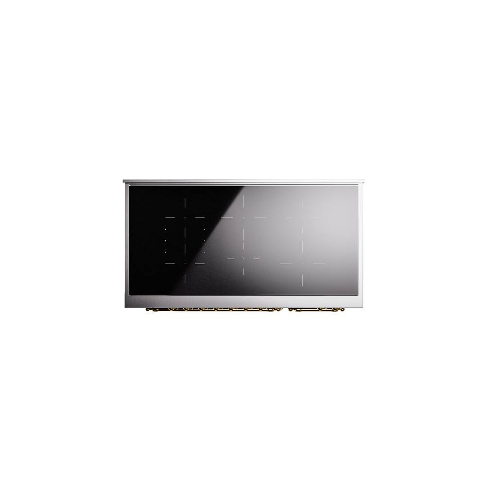 48'' Nostalgie II Series Freestanding Electric Induction Range - Double Oven - Emerald Green - Bronze trim