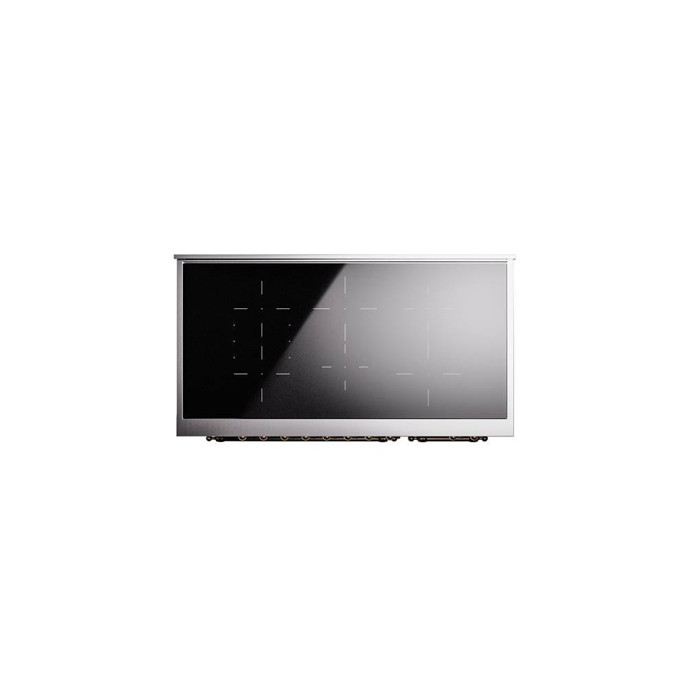 48'' Nostalgie II Series Freestanding Electric Induction Range - Double Oven - Midnight Blue - Bronze trim