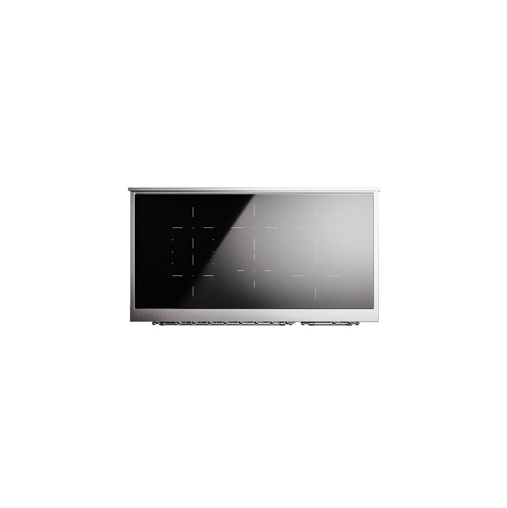48'' Nostalgie II Series Freestanding Electric Induction Range - Double Oven - Midnight Blue - Bronze trim