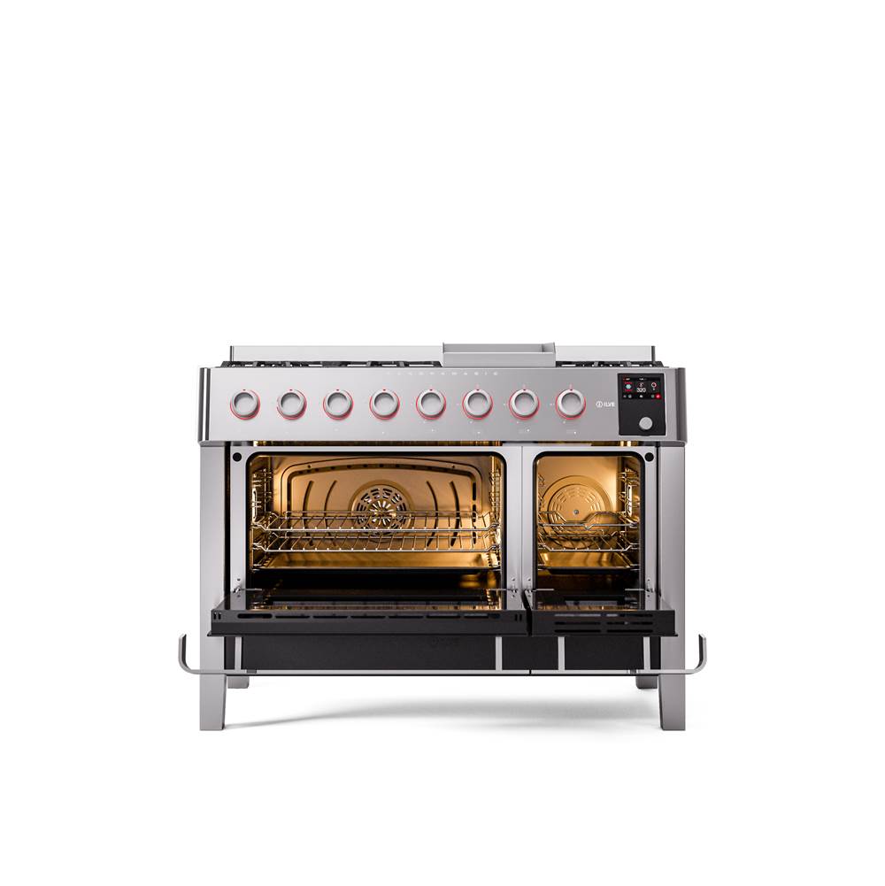Panoramagic 48'' Dual Fuel 8 Gas Burners w/ Griddle Double Oven - Stainless Steel- Natual Gas
