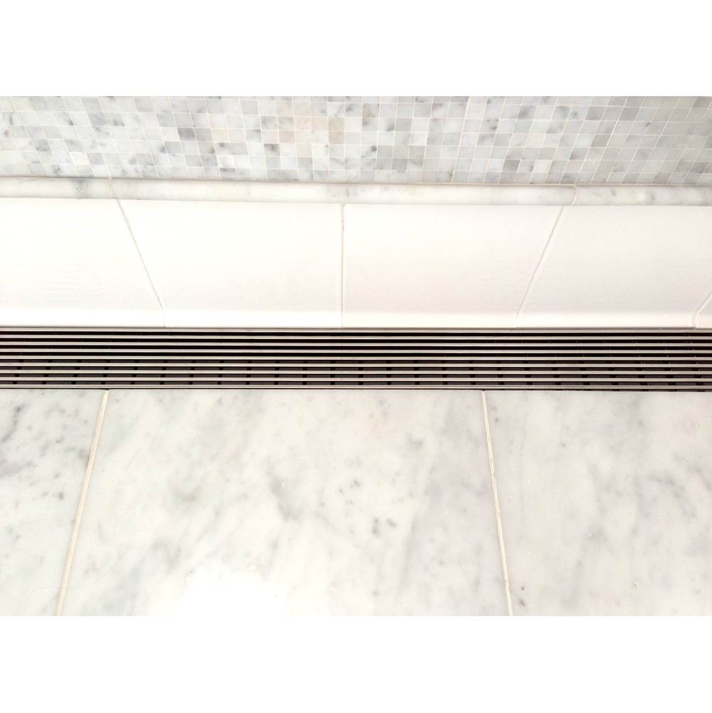 96'' S-PVC Series Low Profile Complete Kit with 1 1/2'' Wedge Wire Grate in Matte Black