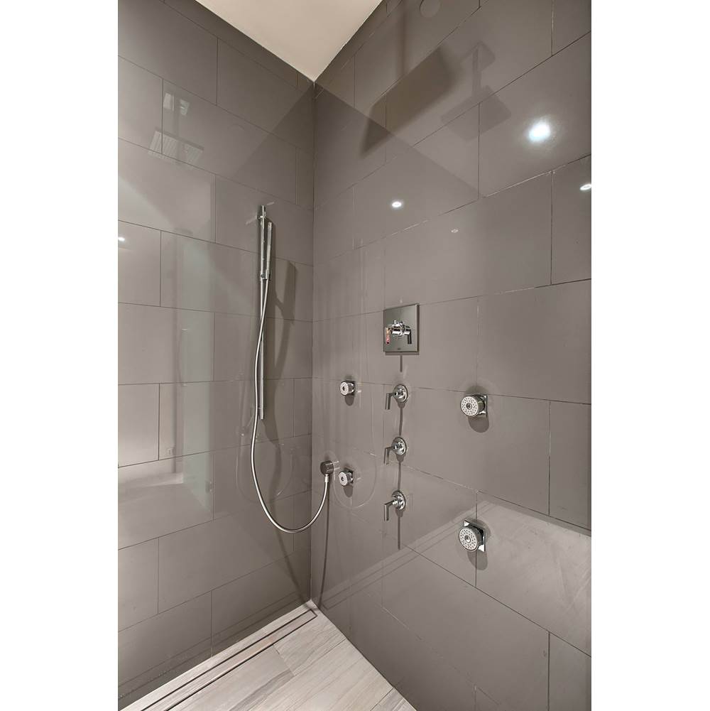 96'' S-Stainless Steel Series Complete Kit with Tile Insert Frame in Matte Black