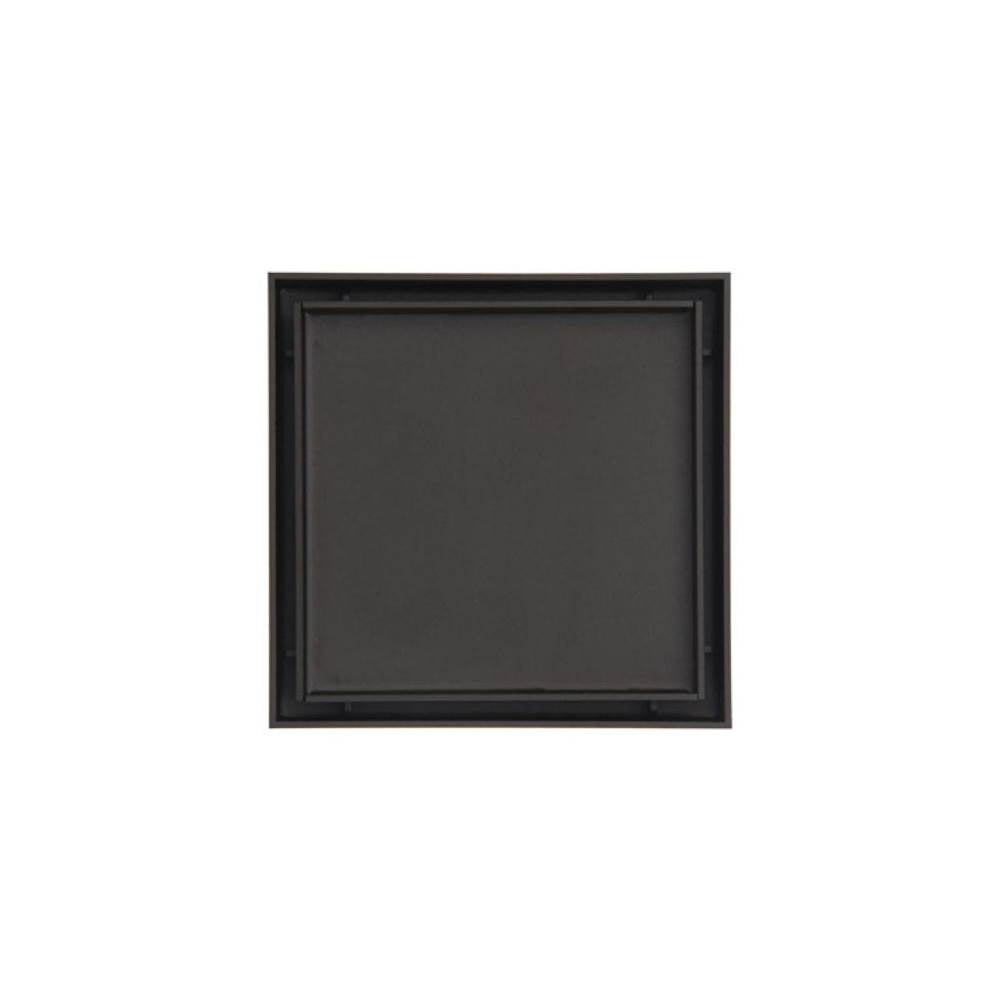 Infinity Drain - 4- x 4- Tile Drain Strainer in Oil Rubbed Bronze with PVC Drain Body, 2'' Outlet - Oil Rubbed Bronze