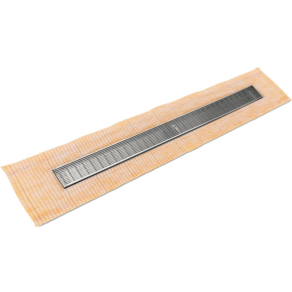 Infinity Drain - 60'' FCS Series Complete Kit with 2 1/2'' Wedge Wire Grate in Polished Stainless - Polished Stainless