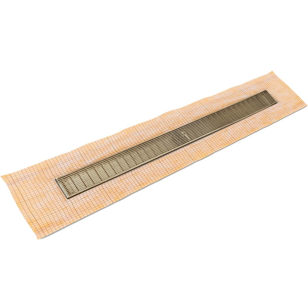 Infinity Drain - 32'' FCS Series Complete Kit with 2 1/2'' Wedge Wire Grate in Satin Bronze - Satin Bronze