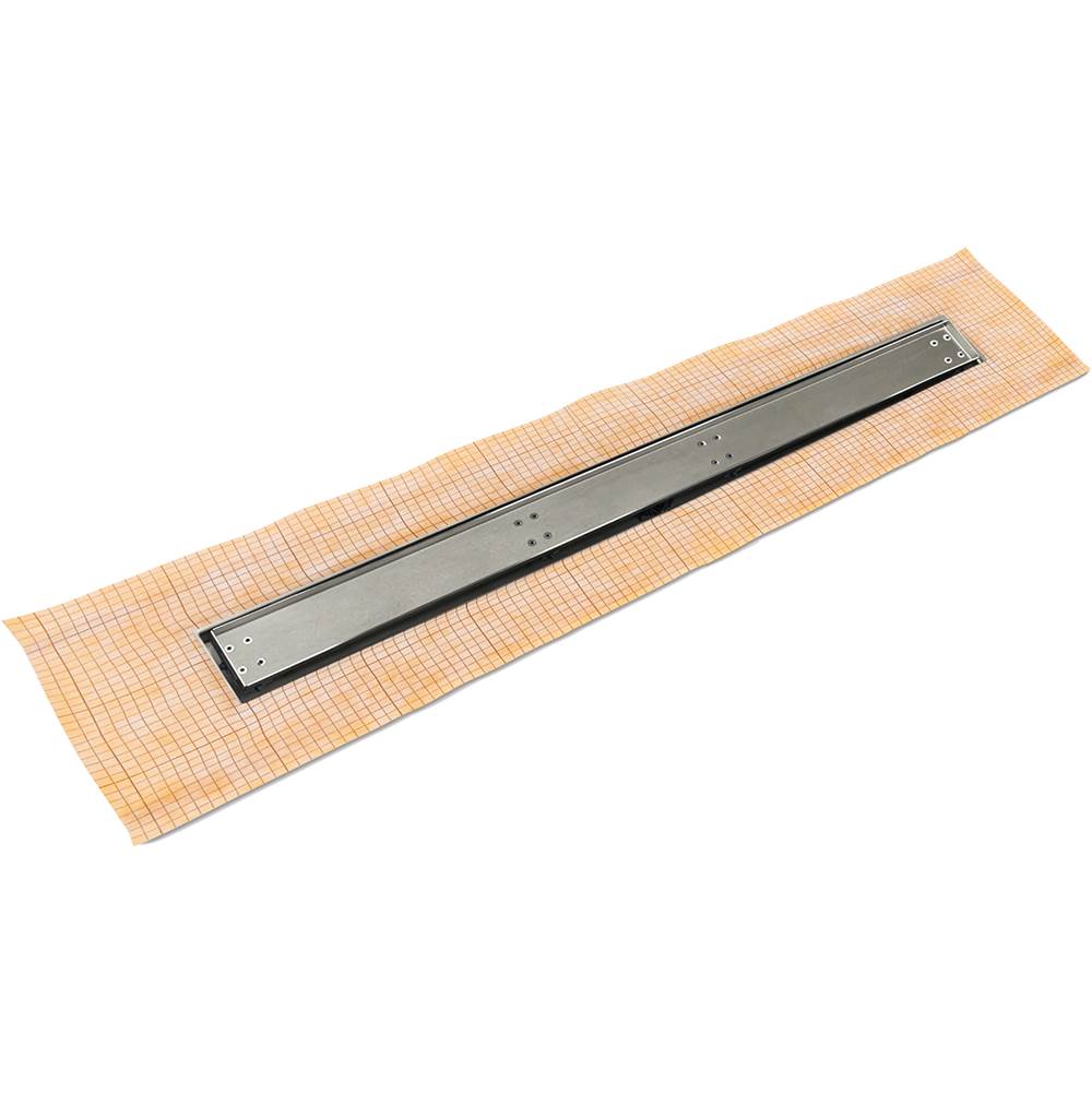 Infinity Drain - 60'' FCS Series Complete Kit with Tile Insert Frame in Polished Stainless - Polished Stainless