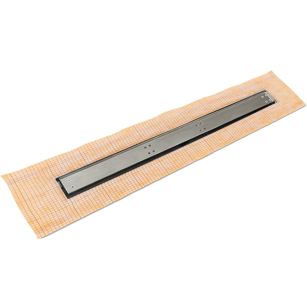 Infinity Drain - 42'' FCS Series Complete Kit with Tile Insert Frame in Satin Stainless - Satin Stainless