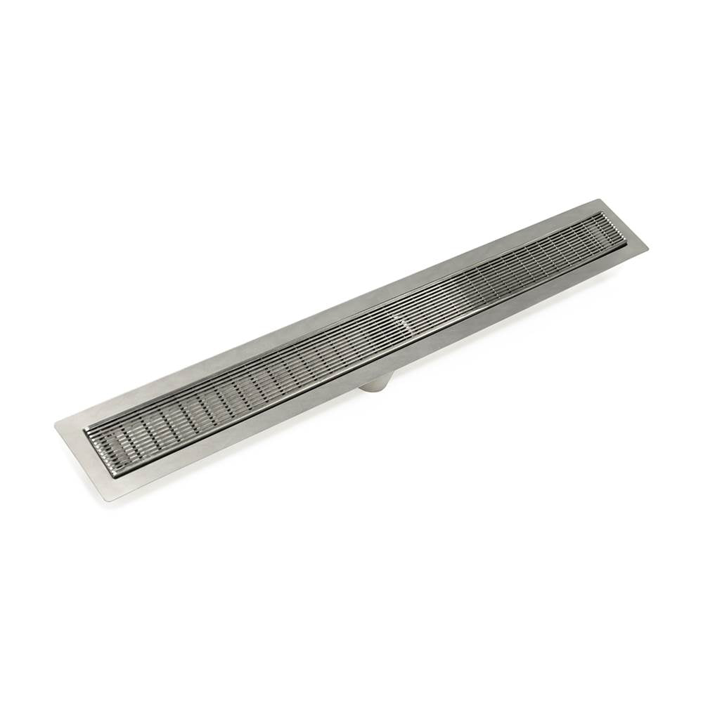 Infinity Drain - 36'' FF Series Complete Kit with 2 1/2'' Wedge Wire Grate in Satin Stainless - Satin Stainless