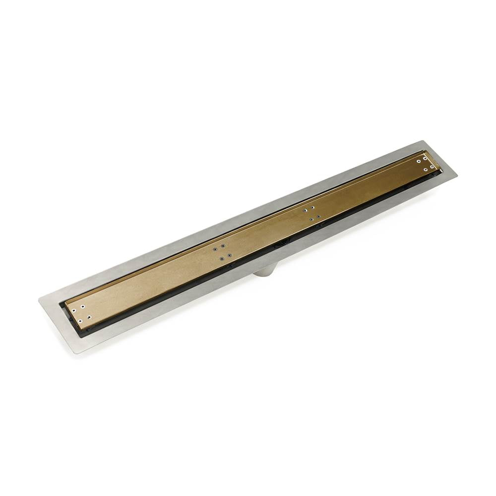 Infinity Drain - 42'' FF Series Complete Kit with Tile Insert Frame in Satin Bronze - Satin Bronze