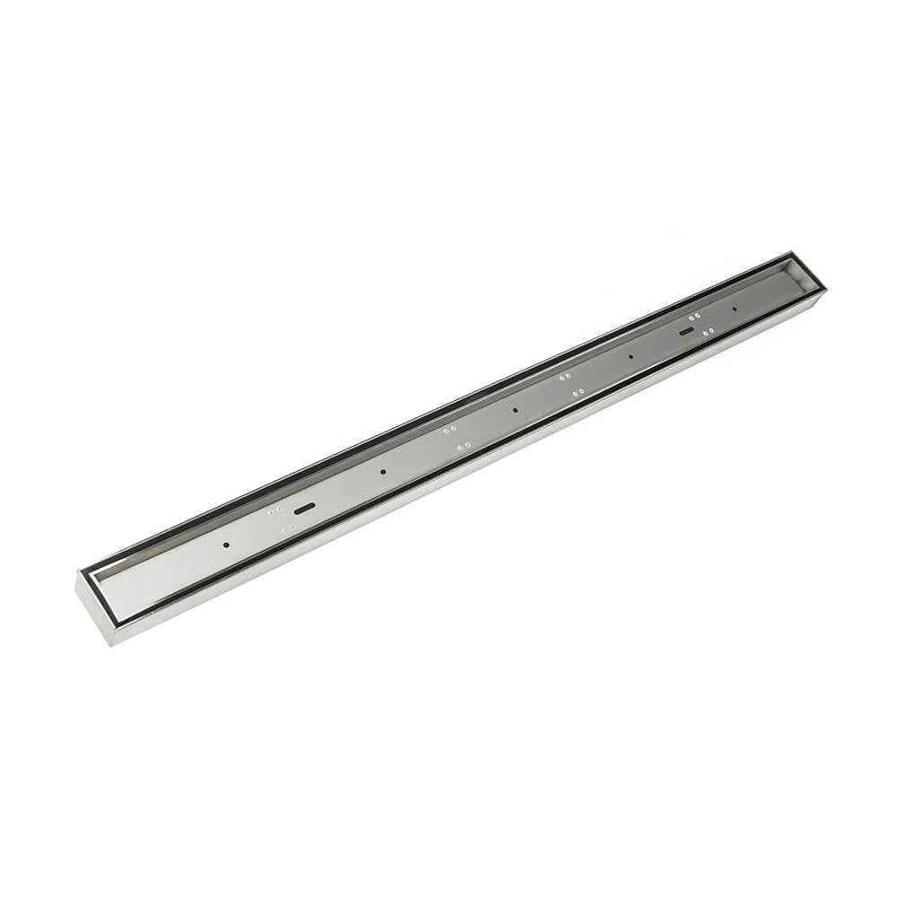 Infinity Drain - 48'' FX Series Complete Kit with Tile Insert Frame in Satin Stainless - Satin Stainless