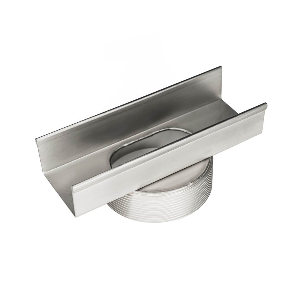 Infinity Drain - 8'' Stainless Steel High Flow Outlet Section for S-TIFAS 99 Series in Polished Stainless with 4'' Threaded Nipple - Polished Stainless