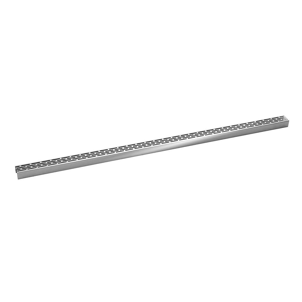 Infinity Drain - 60'' Perforated Offset Slot Pattern Grate for S-LT 38 in Polished Stainless - Polished Stainless