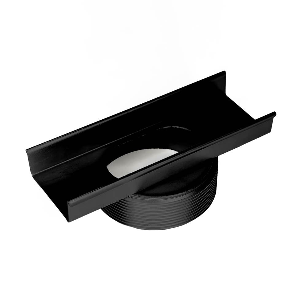 Infinity Drain - 8'' Stainless Steel High Flow Outlet Section for S-AS 99/S-LTIFAS 99 Series in Matte Black with 4'' Threaded Nipple - Matte Black