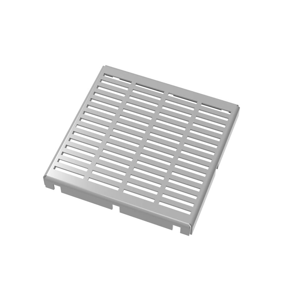 Infinity Drain - 5''x5'' LN5 Slotted Pattern Top Plate in Satin Stainless - Satin Stainless