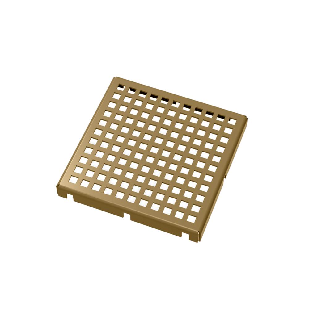 Infinity Drain - 5''x5'' LQ5 Squares Pattern Top Plate in Satin Bronze - Satin Bronze