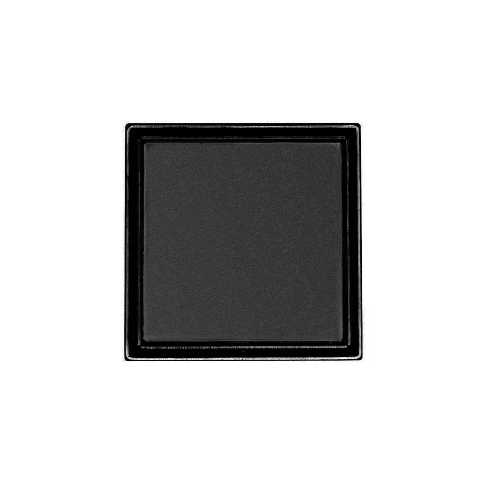 Infinity Drain - 5'' x 5'' LTD 5 Tile Insert Complete Kit in Matte Black with ABS Drain Body, 2'' Outlet - Matte Black