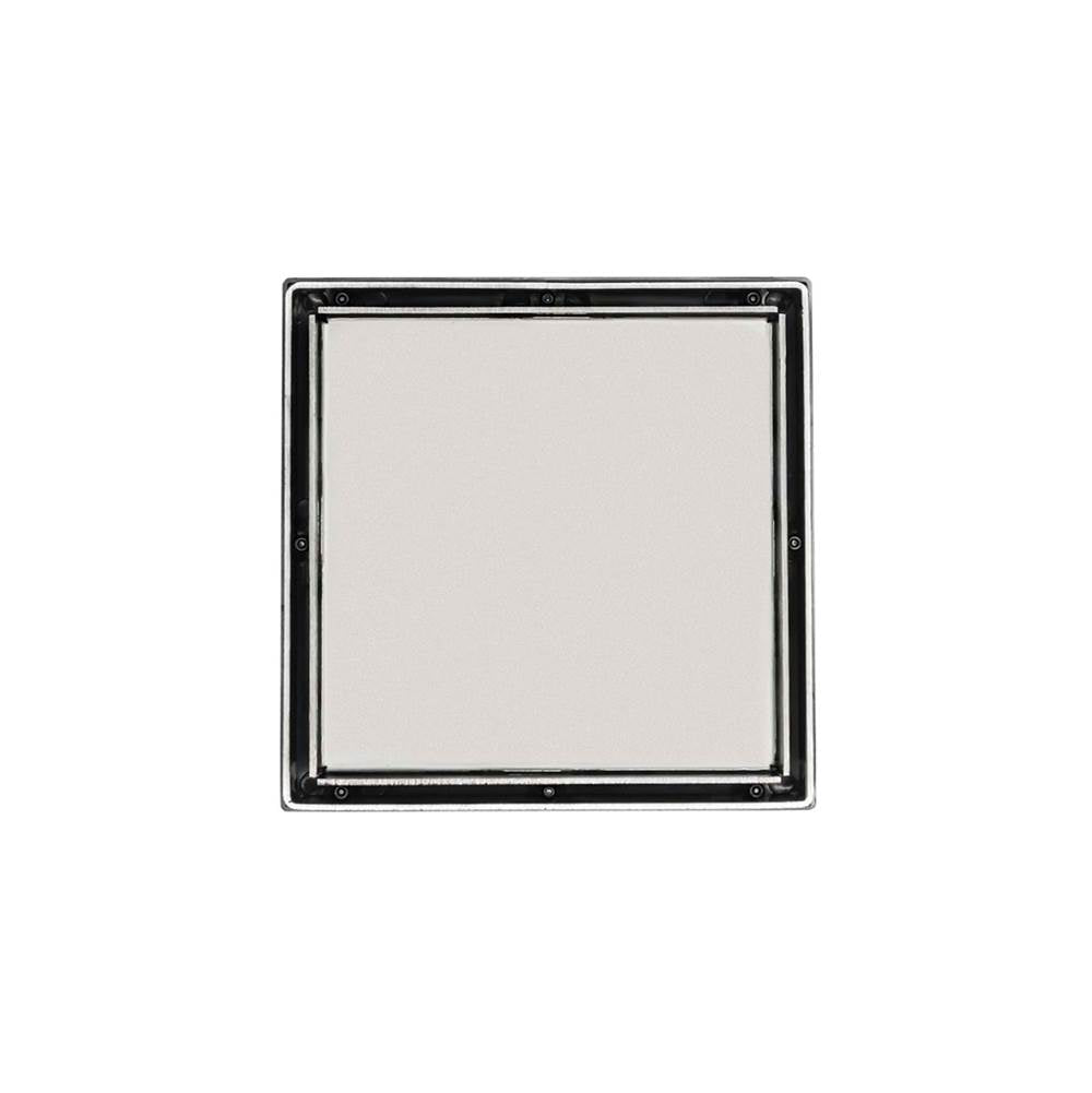 Infinity Drain - 5'' x 5'' LTD 5 Tile Insert Complete Kit in Satin Stainless with ABS Drain Body, 2'' Outlet - Satin Stainless