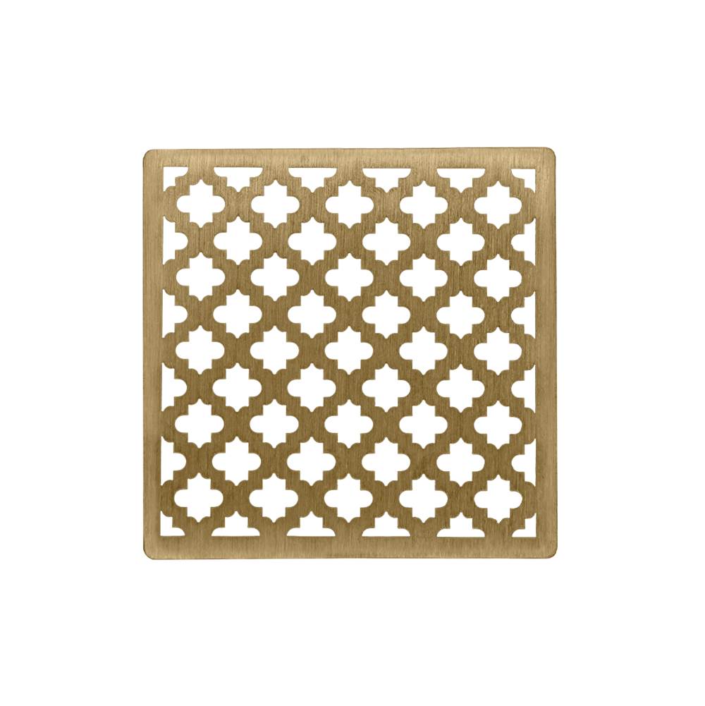 Infinity Drain - 4'' x 4'' Moor Pattern Decorative Plate for M 4, MD 4, MDB 4 in Satin Bronze - Satin Bronze