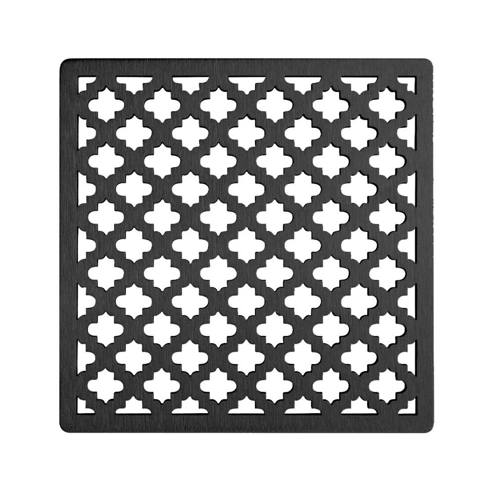 Infinity Drain - 5'' x 5'' Moor Pattern Decorative Plate for M 5, MD 5, MDB 5 in Matte Black - Matte Black