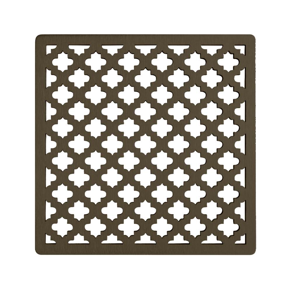 Infinity Drain - 5'' x 5'' Moor Pattern Decorative Plate for M 5, MD 5, MDB 5 in Oil Rubbed Bronze - Oil Rubbed Bronze