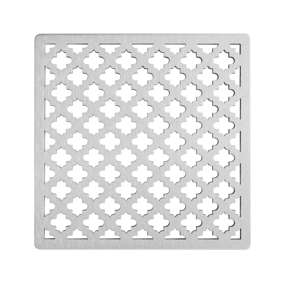 Infinity Drain - 5'' x 5'' Moor Pattern Decorative Plate for M 5, MD 5, MDB 5 in Satin Stainless - Satin Stainless