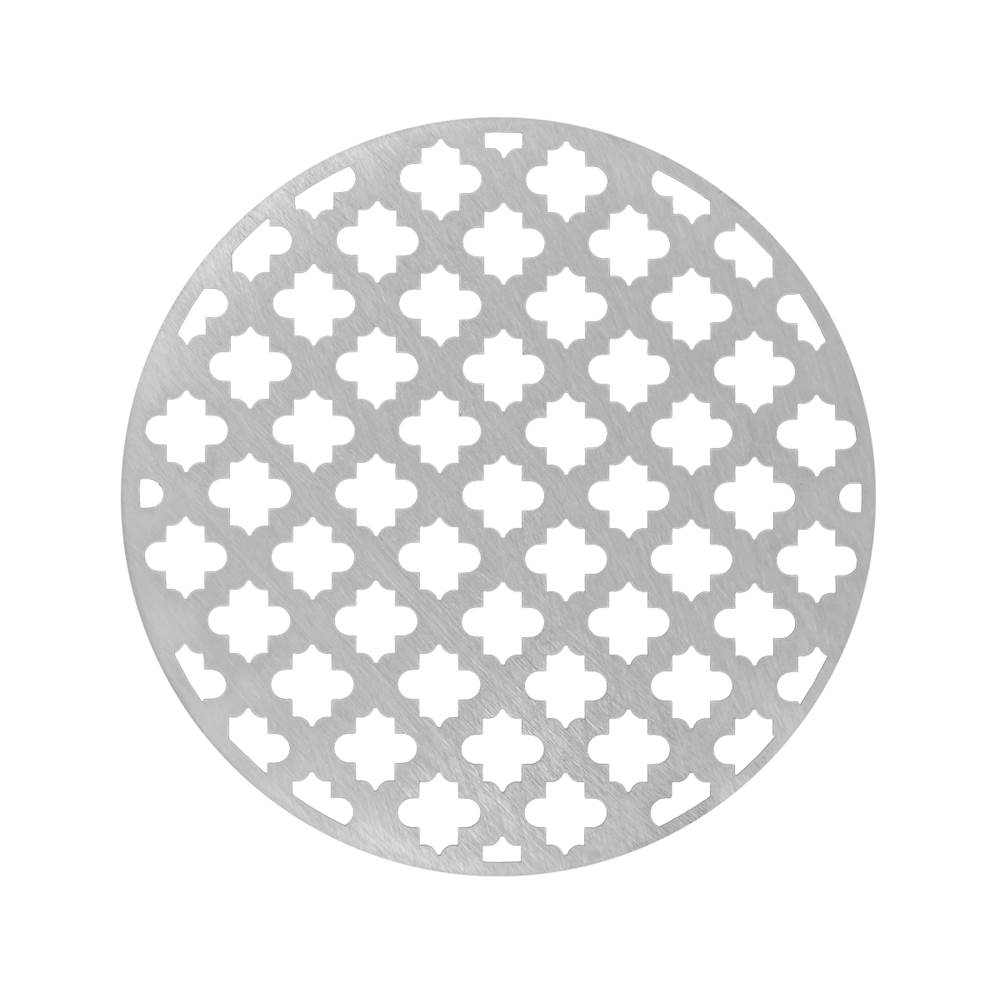 Infinity Drain - 5'' Round Moor Pattern Decorative Plate for RM 5, RMD 5, RMDB 5 in Satin Stainless - Satin Stainless