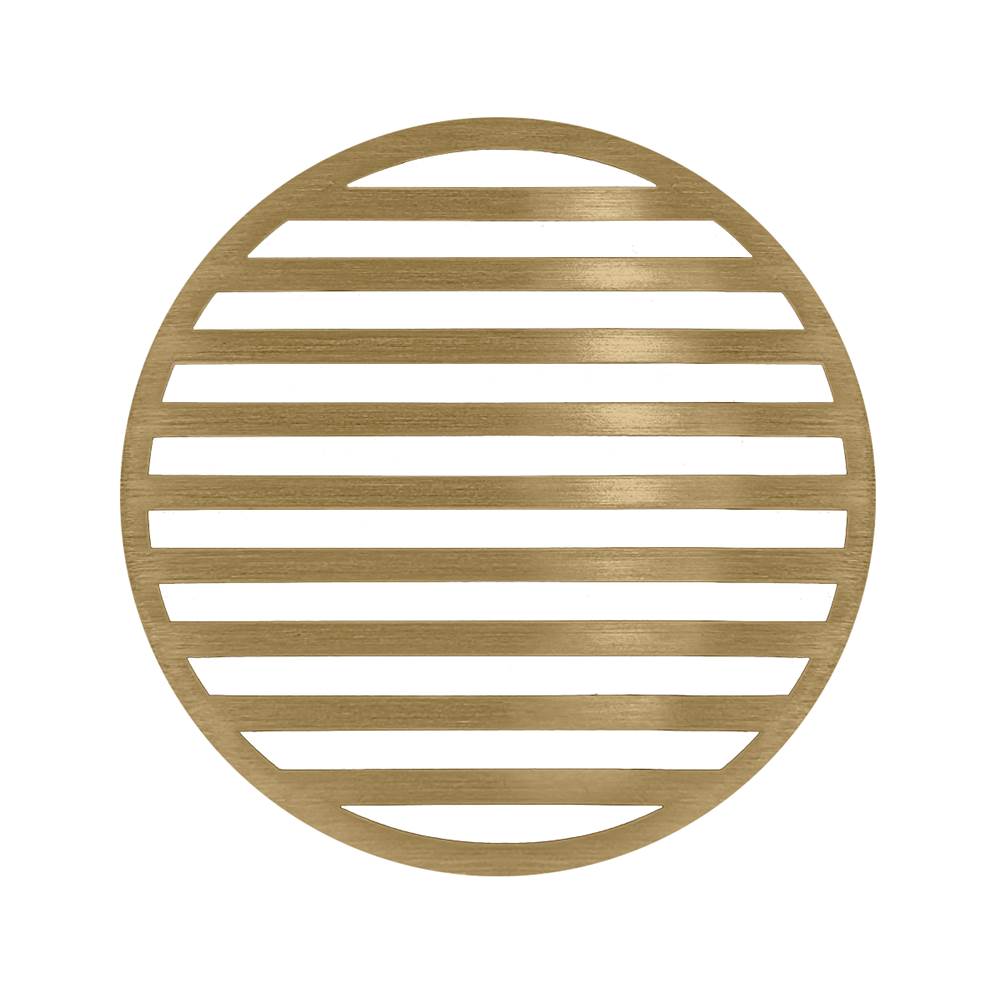 Infinity Drain - 5'' Round Lines Pattern Decorative Plate for RN 5, RND 5, RNDB 5 in Satin Bronze - Satin Bronze