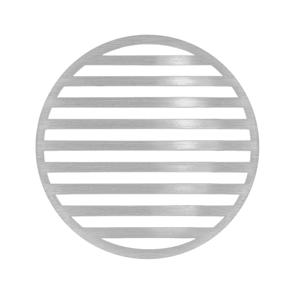 Infinity Drain - 5'' Round Lines Pattern Decorative Plate for RN 5, RND 5, RNDB 5 in Satin Stainless - Satin Stainless