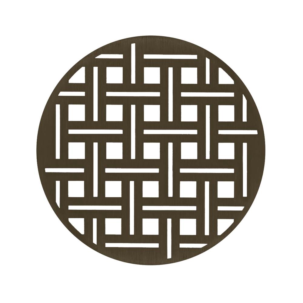 Infinity Drain - 5'' Round Weave Pattern Decorative Plate for RV 5, RVD 5, RVDB 5 in Oil Rubbed Bronze - Oil Rubbed Bronze