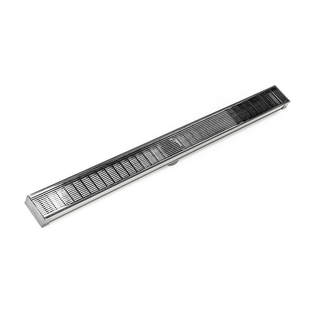Infinity Drain - 72'' S-PVC Series Low Profile Complete Kit with 2 1/2'' Wedge Wire Grate in Polished Stainless - Polished Stainless