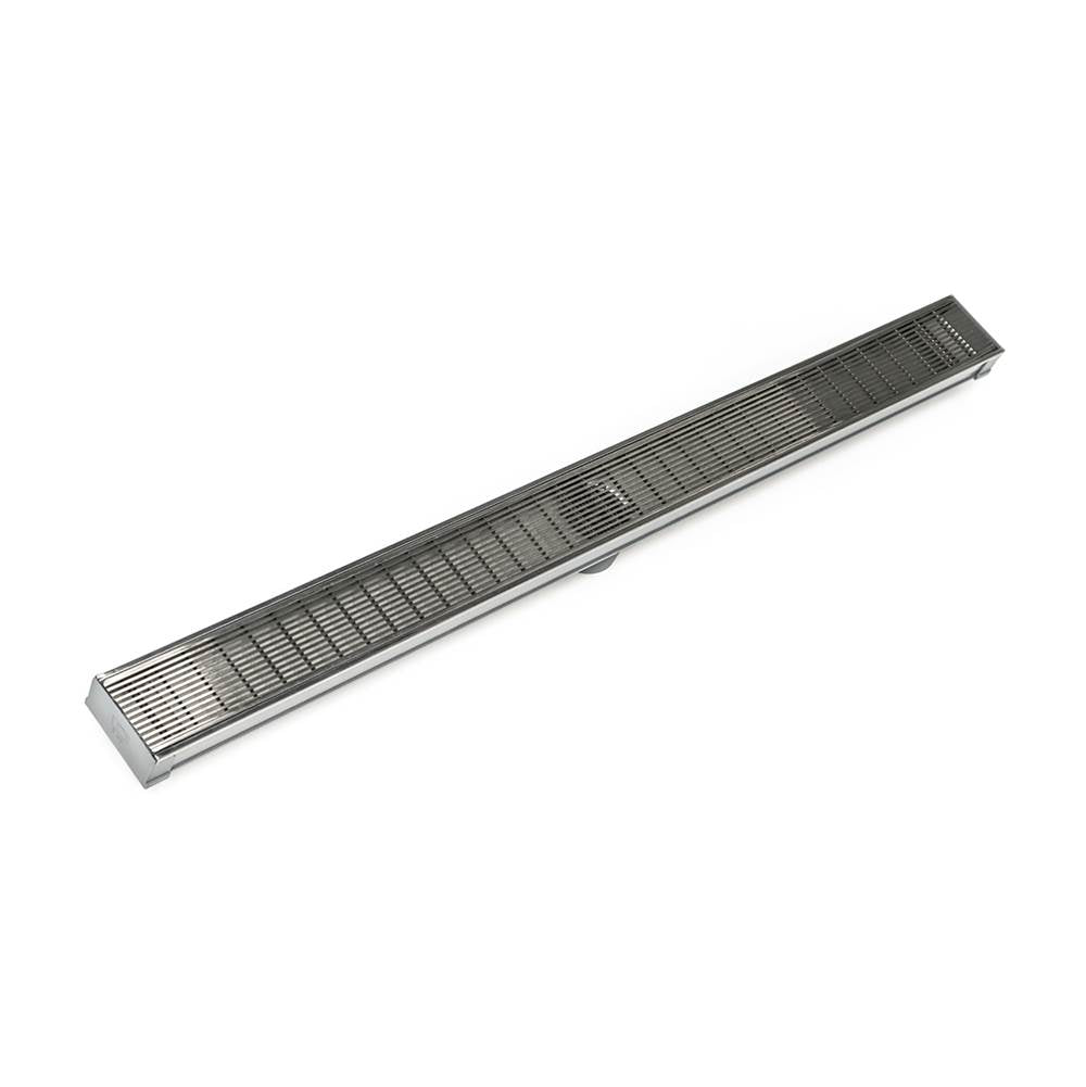 Infinity Drain - 36'' S-PVC Series Low Profile Complete Kit with 2 1/2'' Wedge Wire Grate in Satin Stainless - Satin Stainless