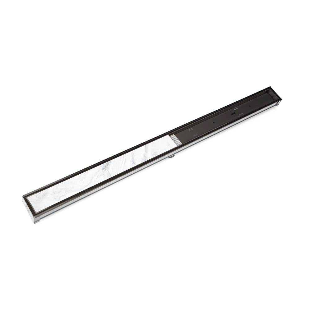 Infinity Drain - 96'' S-PVC Series Low Profile Complete Kit with 2 1/2'' Tile Insert Frame in Oil Rubbed Bronze - Oil Rubbed Bronze