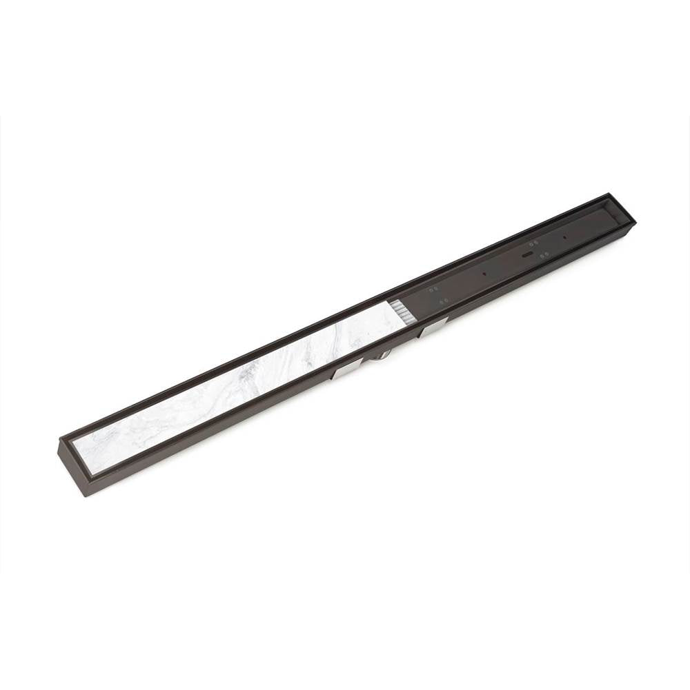 Infinity Drain - 48'' S-Stainless Steel Series Complete Kit with Tile Insert Frame in Oil Rubbed Bronze - Oil Rubbed Bronze