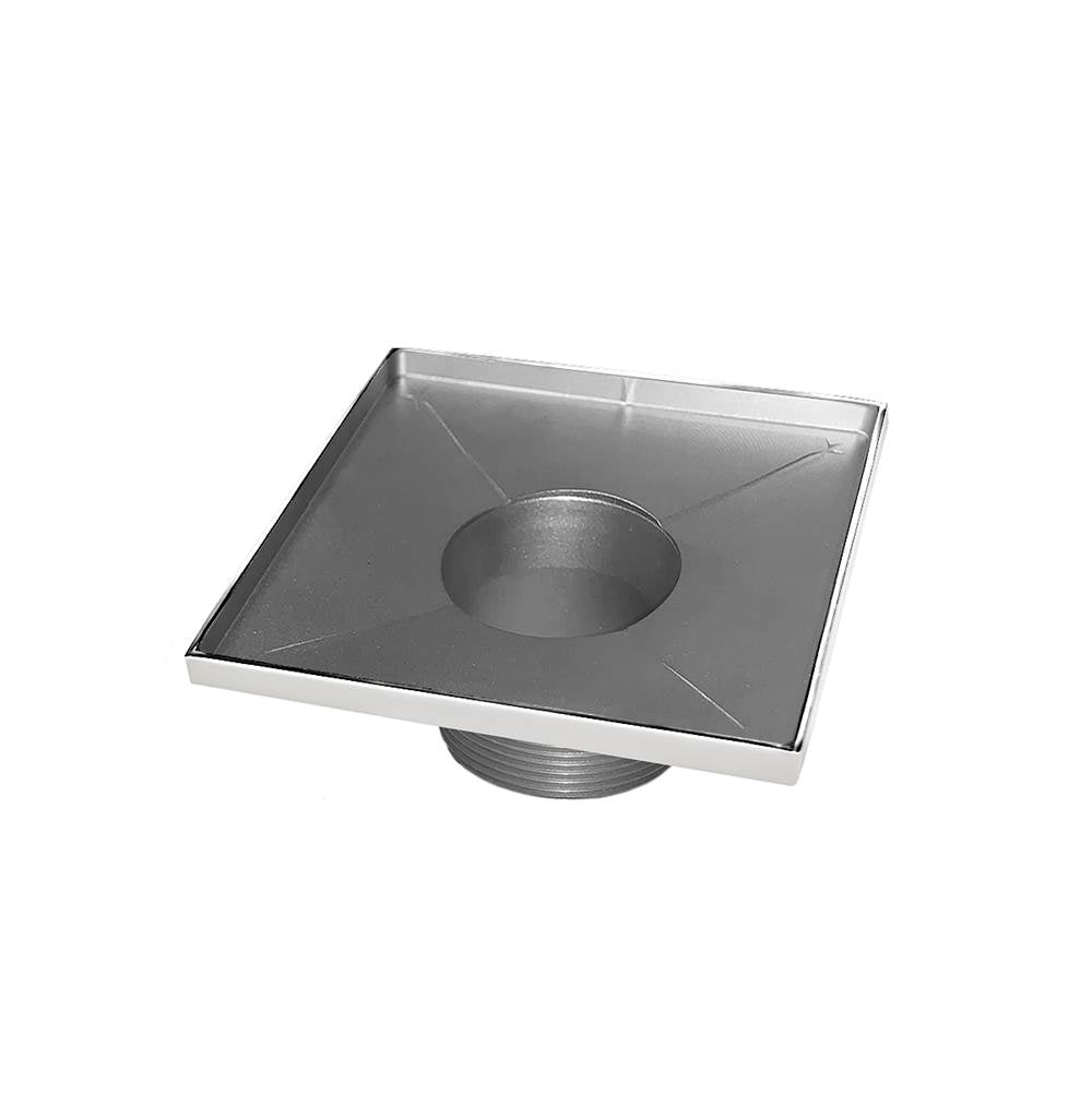 Infinity Drain - 5'' x 5'' Stainless Steel 2- Throat only in Polished Stainless - Polished Stainless