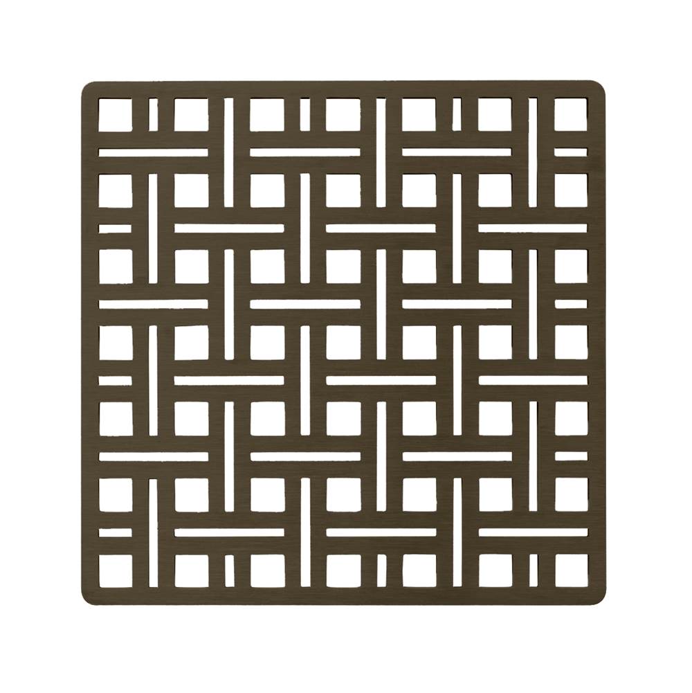 Infinity Drain - 5'' x 5'' Weave Pattern Decorative Plate for V 5, VD 5, VDB 5 in Oil Rubbed Bronze - Oil Rubbed Bronze